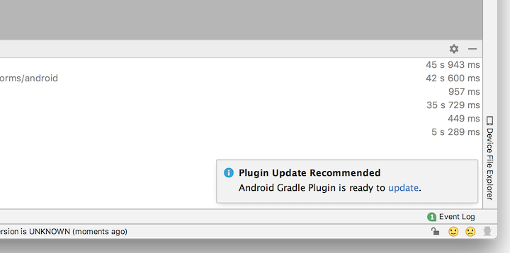 Gradle Plugin 更新ダイアログ