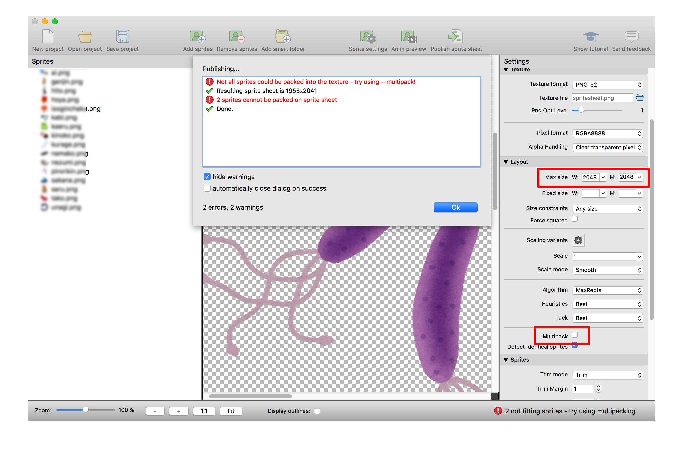 texturepacker sprite sheet center